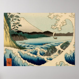 Japanese Sea of Satta Hiroshige Art  Poster