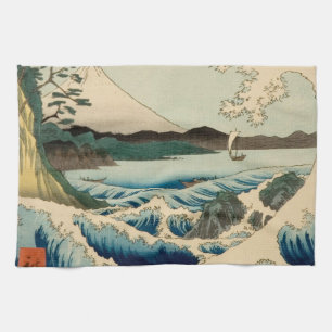 Japanese Sea of Satta Hiroshige Art  Tea Towel