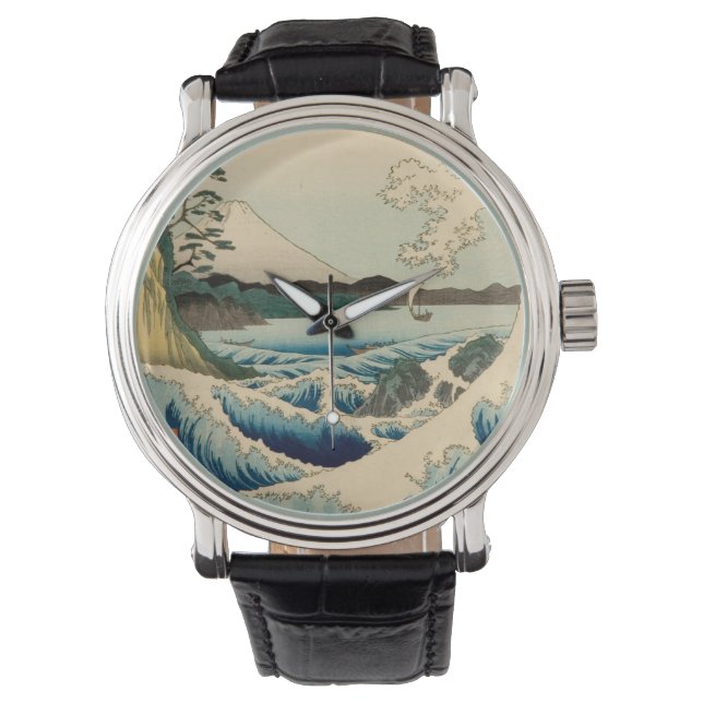 Japanese Sea of Satta Hiroshige Art  Watch (Front)