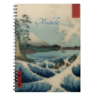 Japanese Sea view - add name Notebook