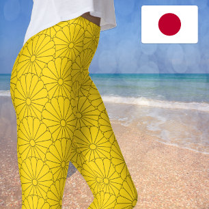 Japanese Seal floral / Sun Pattern Leggings