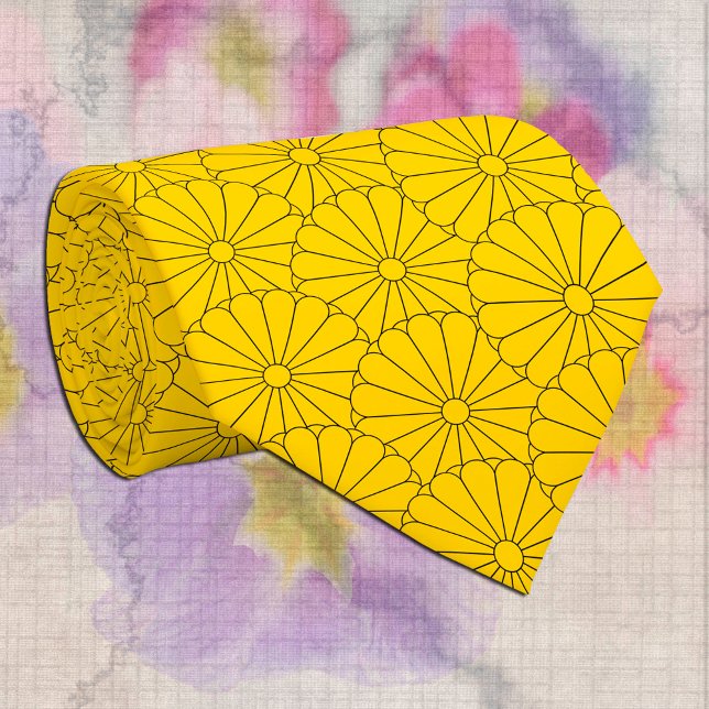 Japanese Seal floral / Sun Pattern Neck Tie (Creator Uploaded)