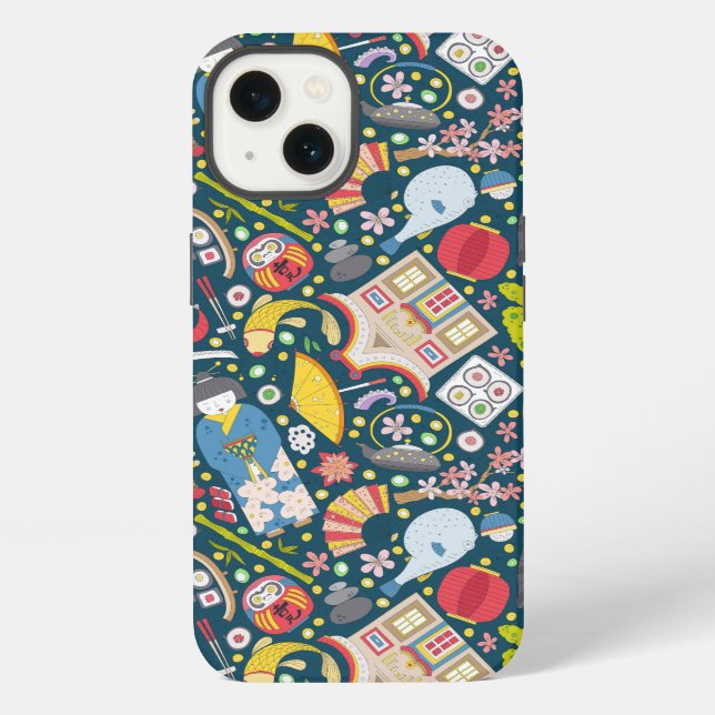 Japanese Seamless Pattern iPhone Case (Back)