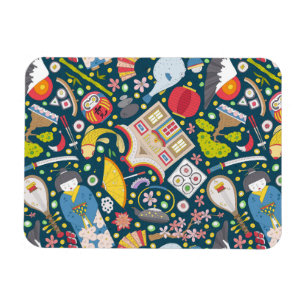 Japanese Seamless Pattern Magnet