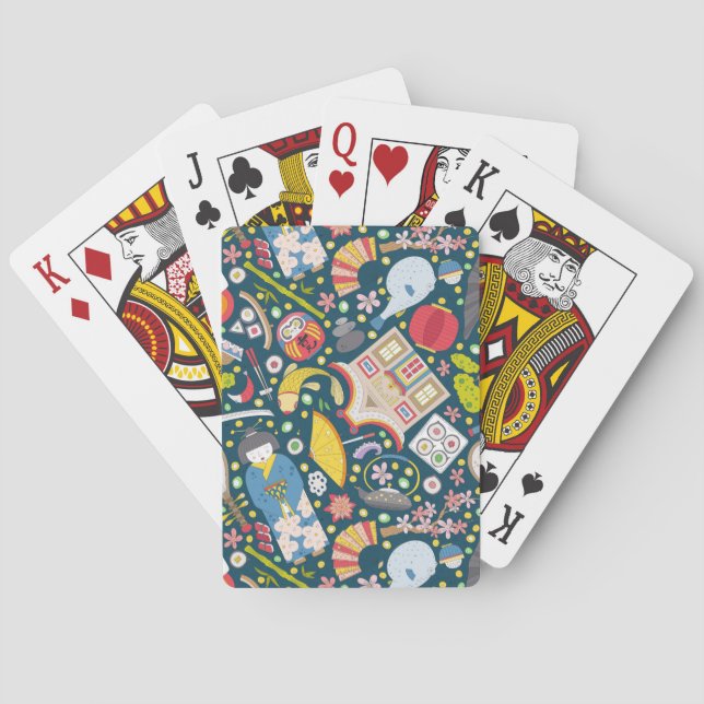 Japanese Seamless Pattern Playing Cards (Back)