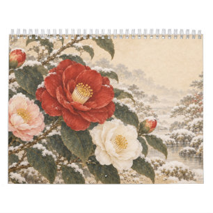 Japanese Seasonal Flowers 2027 Nihonga Art Calendar