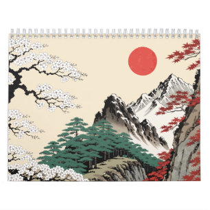 Japanese Seasons Woodblock Art Calendar 2027 Four