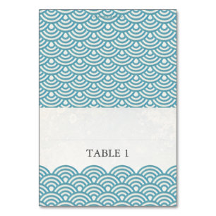 Japanese Seigaiha Foldable Place Card Setting