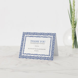 Japanese Seigaiha Personalised Wedding Thank You Card