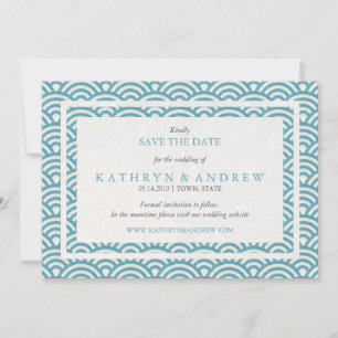 Japanese Seigaiha Save The Date Without Photo