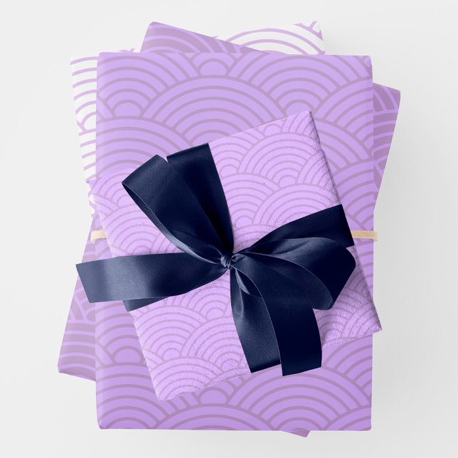 Japanese Seigaiha Wave | Liliac Purple Wrapping Paper Sheet (Creator Uploaded)