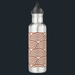Japanese Seigaiha Wave Rust Terracotta 710 Ml Water Bottle<br><div class="desc">Japanese Seigaiha Wave - Black and White - Pattern - Rust,  Earth Tones,  Terracotta.</div>