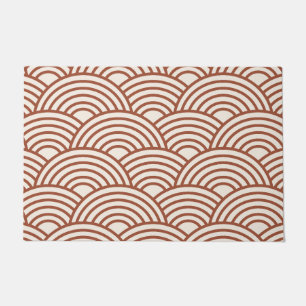 Japanese Seigaiha Wave Rust Terracotta Doormat
