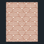 Japanese Seigaiha Wave Rust Terracotta Poster<br><div class="desc">Japanese Seigaiha Wave - Black and White - Pattern - Rust,  Earth Tones,  Terracotta.</div>