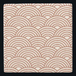 Japanese Seigaiha Wave Rust Terracotta Stone Coaster<br><div class="desc">Japanese Seigaiha Wave - Black and White - Pattern - Rust,  Earth Tones,  Terracotta.</div>