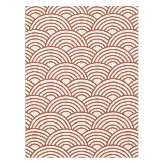 Japanese Seigaiha Wave Rust Terracotta Tablecloth