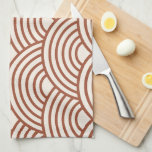 Japanese Seigaiha Wave Rust Terracotta Tea Towel<br><div class="desc">Japanese Seigaiha Wave - Black and White - Pattern - Rust,  Earth Tones,  Terracotta.</div>