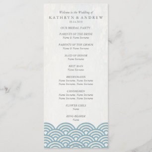 Japanese Seigaiha Waves Program/Order of Service Program