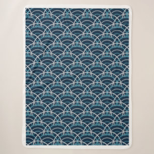 Japanese Seigaiha Waves Seamless Pattern Sherpa Blanket