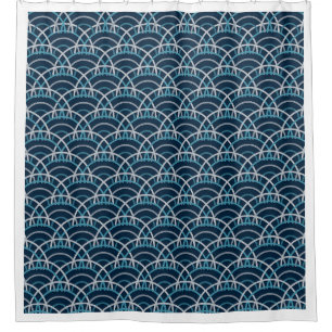 Japanese Seigaiha Waves Seamless Pattern Shower Curtain