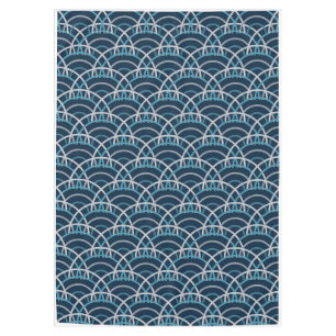 Japanese Seigaiha Waves Seamless Pattern Tablecloth