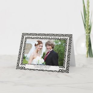 Japanese Seigaiha Wedding Thank You/Custom Text Thank You Card