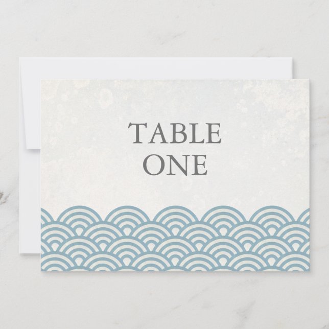 Japanese Seigha Stylised Waves Large Table Number (Front)