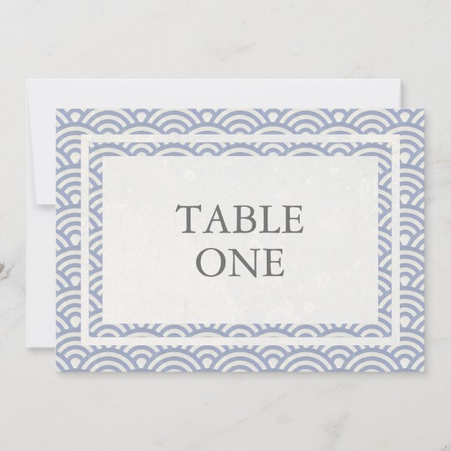Japanese Seigha Stylised Waves Large Table Number (Front)