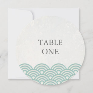 Japanese Seigha Stylised Waves Round Table Number