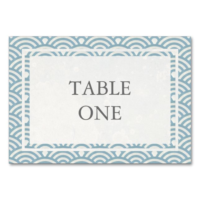Japanese Seigha Stylised Waves Table Number (Front)