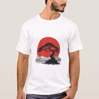 Japanese Serenity Bonsai Silhouette T-Shirt