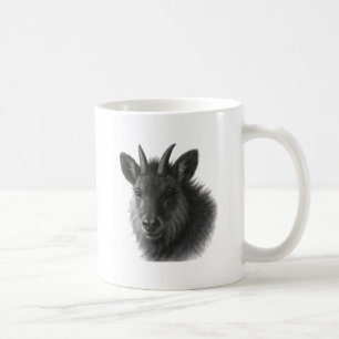 Japanese Serow Black & White Fine Art Mug