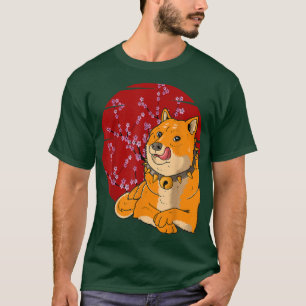 Japanese Shiba Inu Dog Cherry Blossom T-Shirt