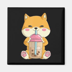 Japanese Shiba Inu Women Girls Kawaii Bubble Boba Magnet