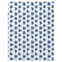 Japanese Shibori Tie Dye Fleece Blanket in Blue