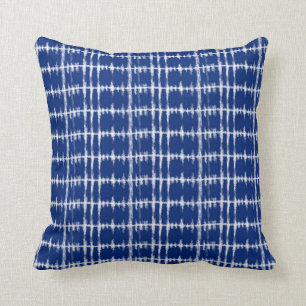 Japanese Shibori Tie Dye Print Indigo Cushion
