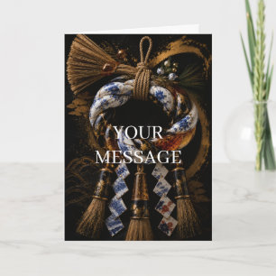 Japanese Shimenawa Sacred Rope Gold Art Personaliz Card