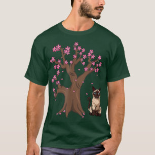 Japanese Siamese Cat Mum Cherry Blossom T-Shirt