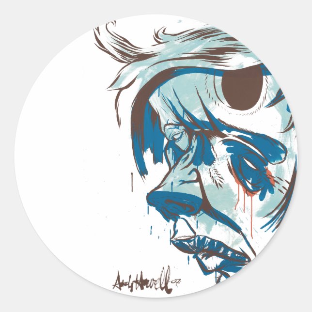 Japanese Sign - Red Classic Round Sticker (Front)