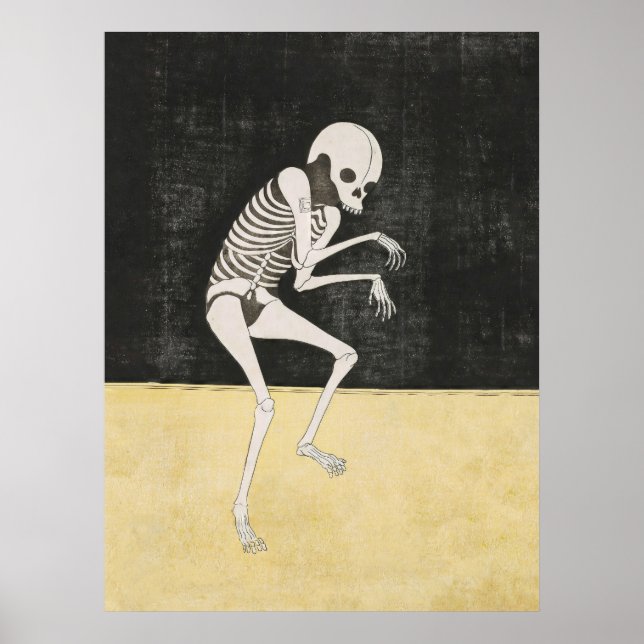 Japanese Skeleton Ukiyo-e Dark Art Print (Front)