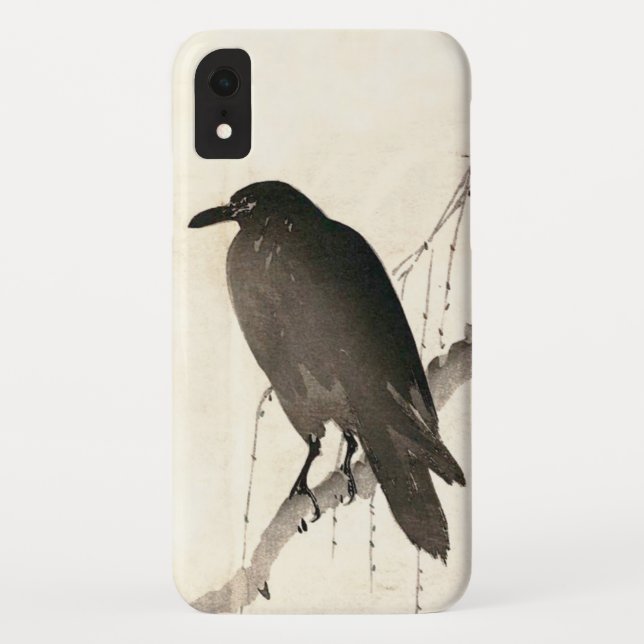 Japanese sketch of a raven Case-Mate iPhone case (Back)