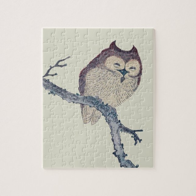 Japanese Sleeping Owl Night Artwork Jigsaw Puzzle (Vertical)