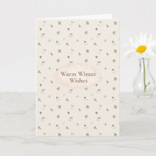 Japanese Snow Rabbit Warm Winter Wishes Card