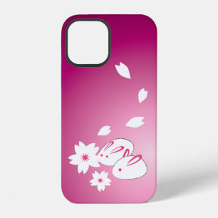 Japanese Snow Rabbits and Sakura iPhone 12 Case
