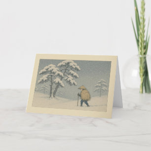 Japanese Snow Scene - Christmas Card