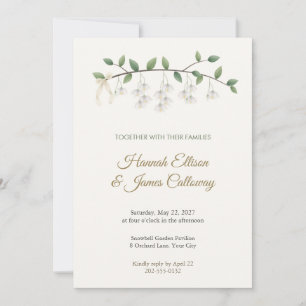 Japanese Snowbell Branch Wedding Invitation