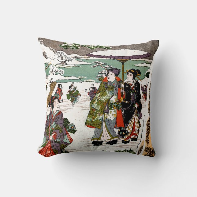 Japanese Snowscape Cushion (Front)