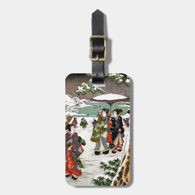 Japanese Snowscape Luggage Tag (Front Vertical)