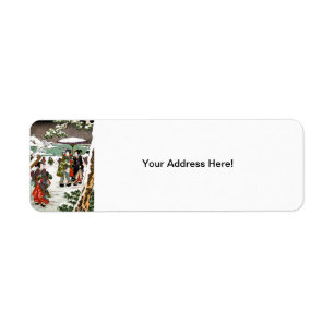 Japanese Snowscape Return Address Label