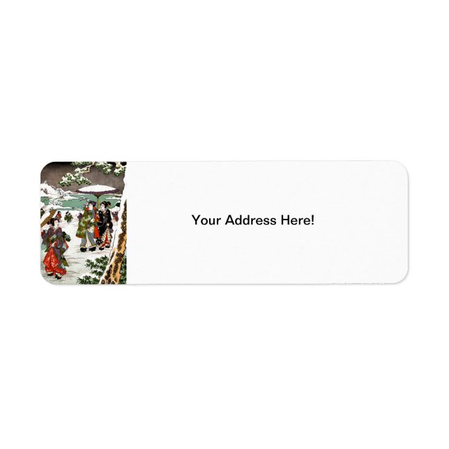 Japanese Snowscape Return Address Label (Front)